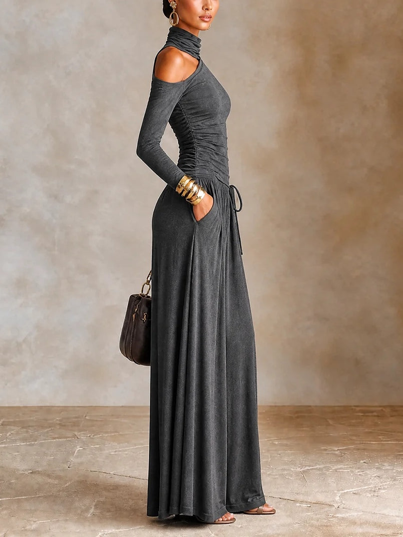 Rosalind Faye | Off-Shoulder Long Sleeve Maxi Dress