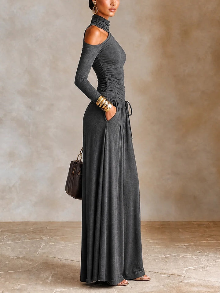 Rosalind Faye | Off-Shoulder Long Sleeve Maxi Dress