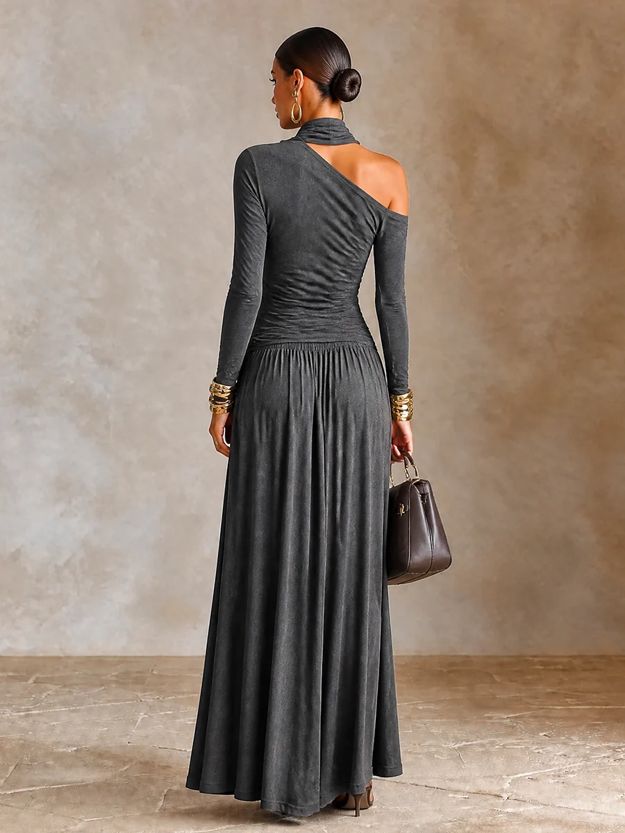 Rosalind Faye | Off-Shoulder Long Sleeve Maxi Dress