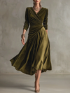 Camille-Rose | Velvet Wrap Top & Satin Skirt Set