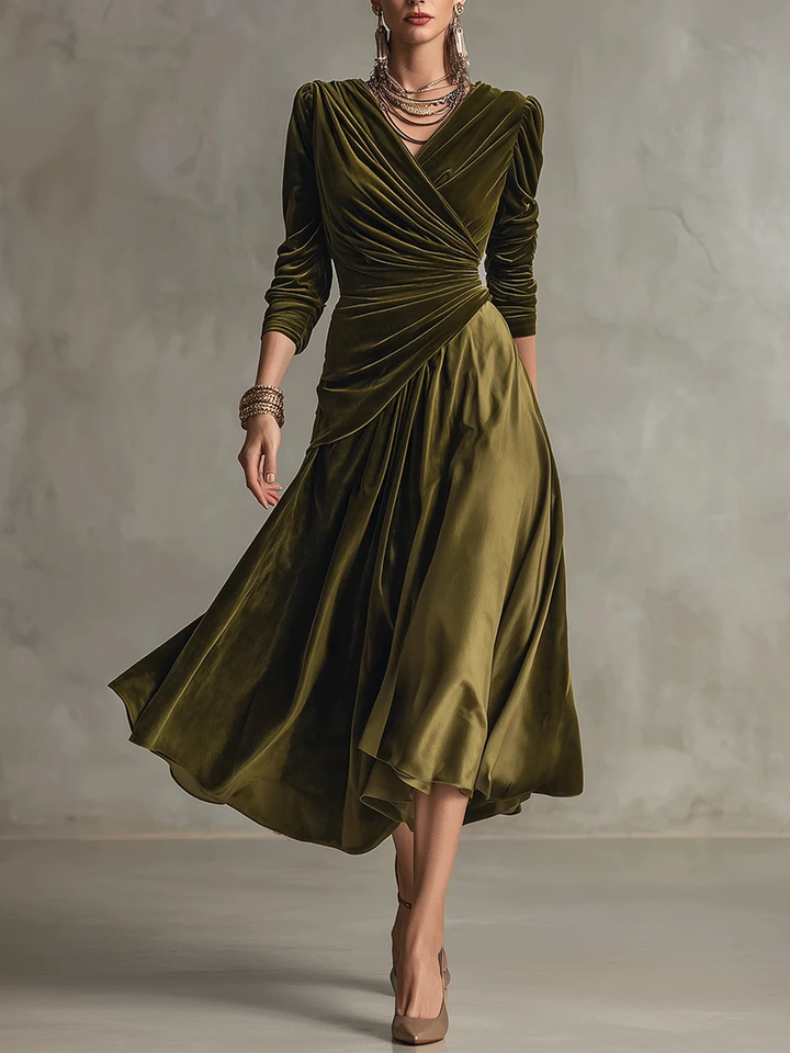 Camille-Rose | Velvet Wrap Top & Satin Skirt Set