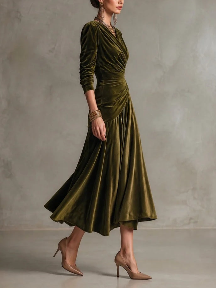Camille-Rose | Velvet Wrap Top & Satin Skirt Set
