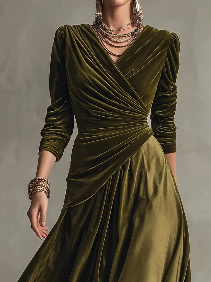 Camille-Rose | Velvet Wrap Top & Satin Skirt Set
