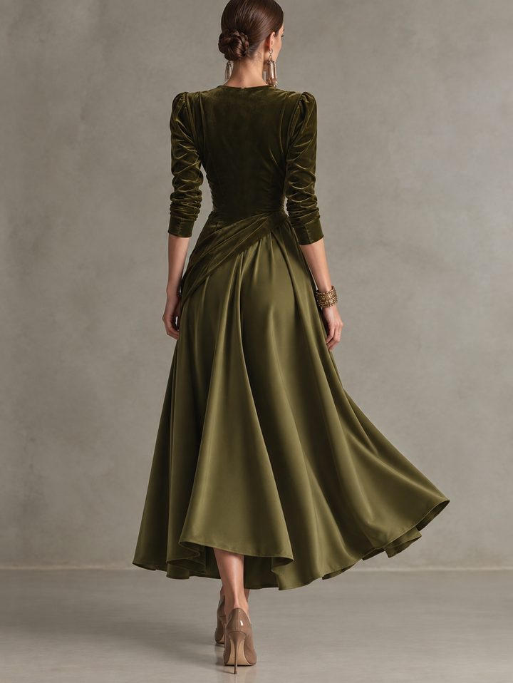 Camille-Rose | Velvet Wrap Top & Satin Skirt Set