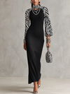 Zoelle | Ribbed Mock Neck Bodycon Maxi Dress