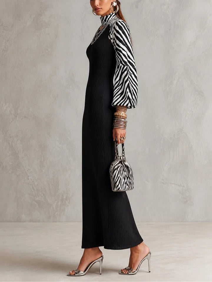 Zoelle | Ribbed Mock Neck Bodycon Maxi Dress