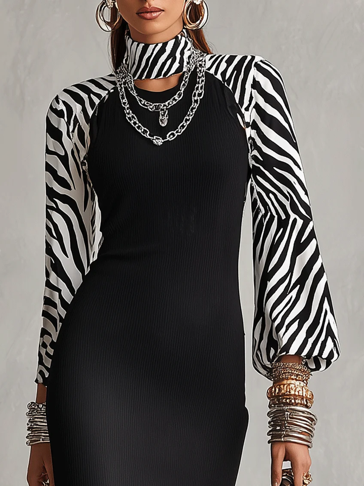 Zoelle | Ribbed Mock Neck Bodycon Maxi Dress