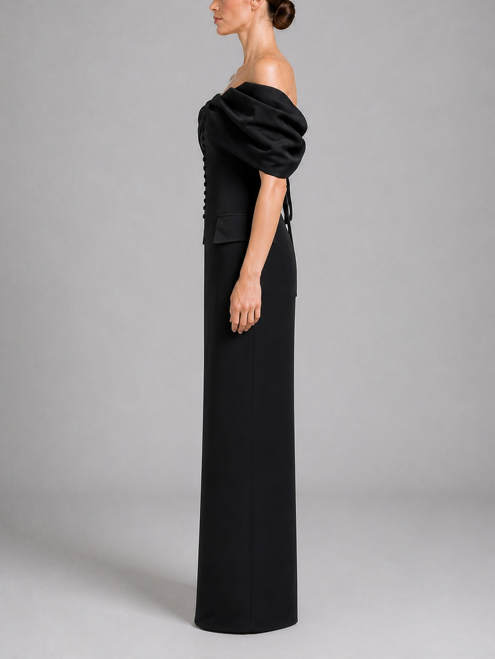 Josephine Elowen | Black Off-Shoulder Corset Maxi Dress
