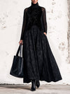 Beatrix Anne | Velvet Turtleneck Floral Maxi Dress