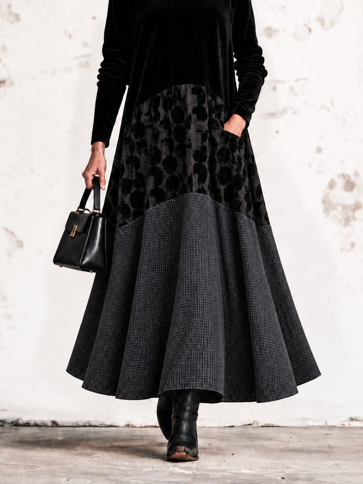 Marguerite Anne | Velvet Turtleneck Layered Maxi Dress