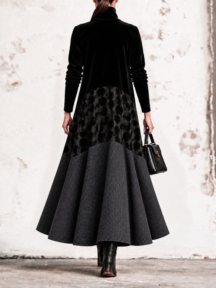 Marguerite Anne | Velvet Turtleneck Layered Maxi Dress