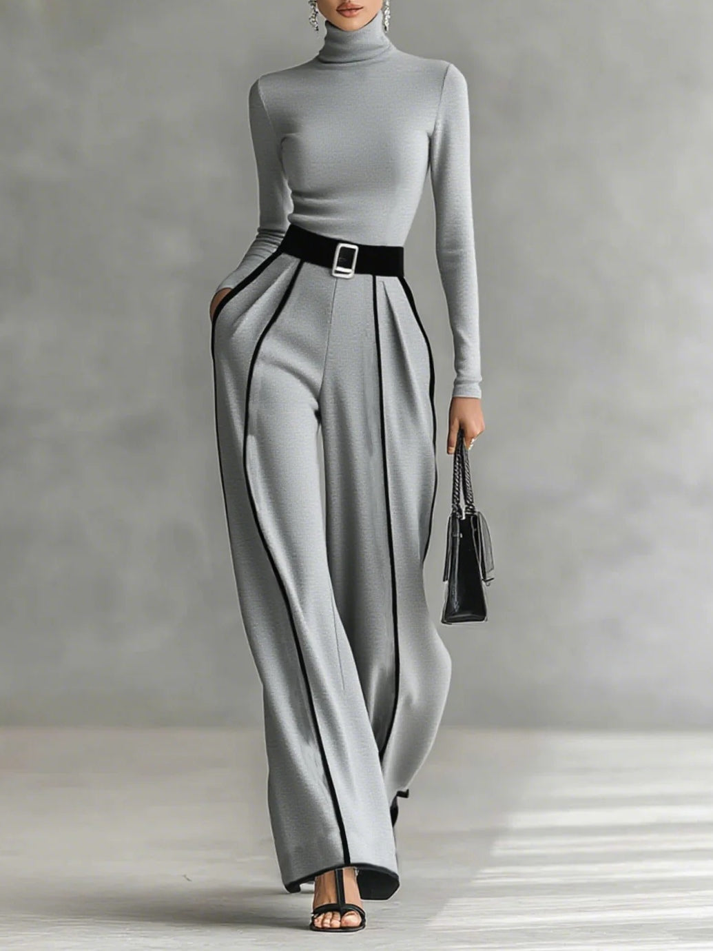 Beatrix | Turtleneck Top and Wide-Leg Pants Set