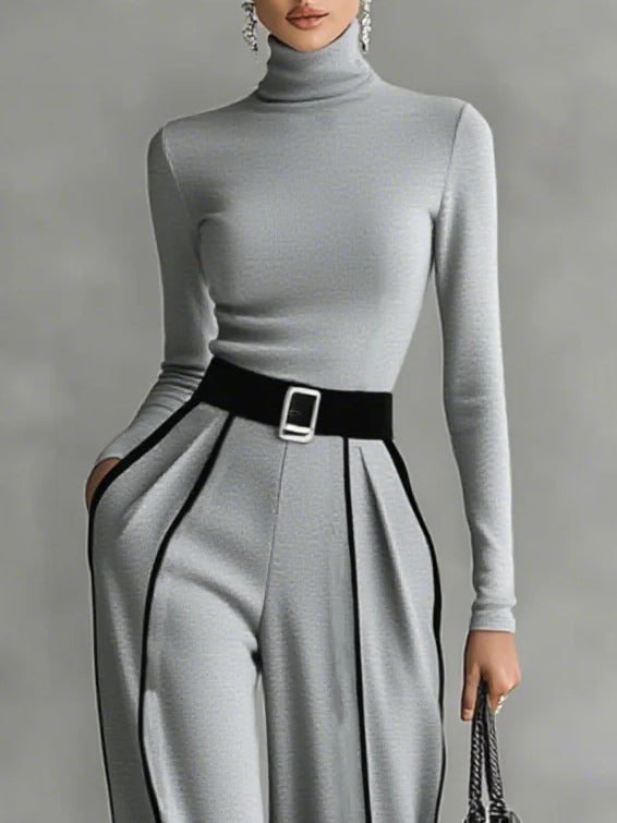 Beatrix | Turtleneck Top and Wide-Leg Pants Set