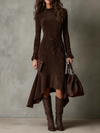 Camille Rae | Suede Midi Dress with Tie Waist