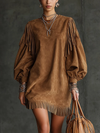 Theodora Rae | Suede Fringe Mini Dress