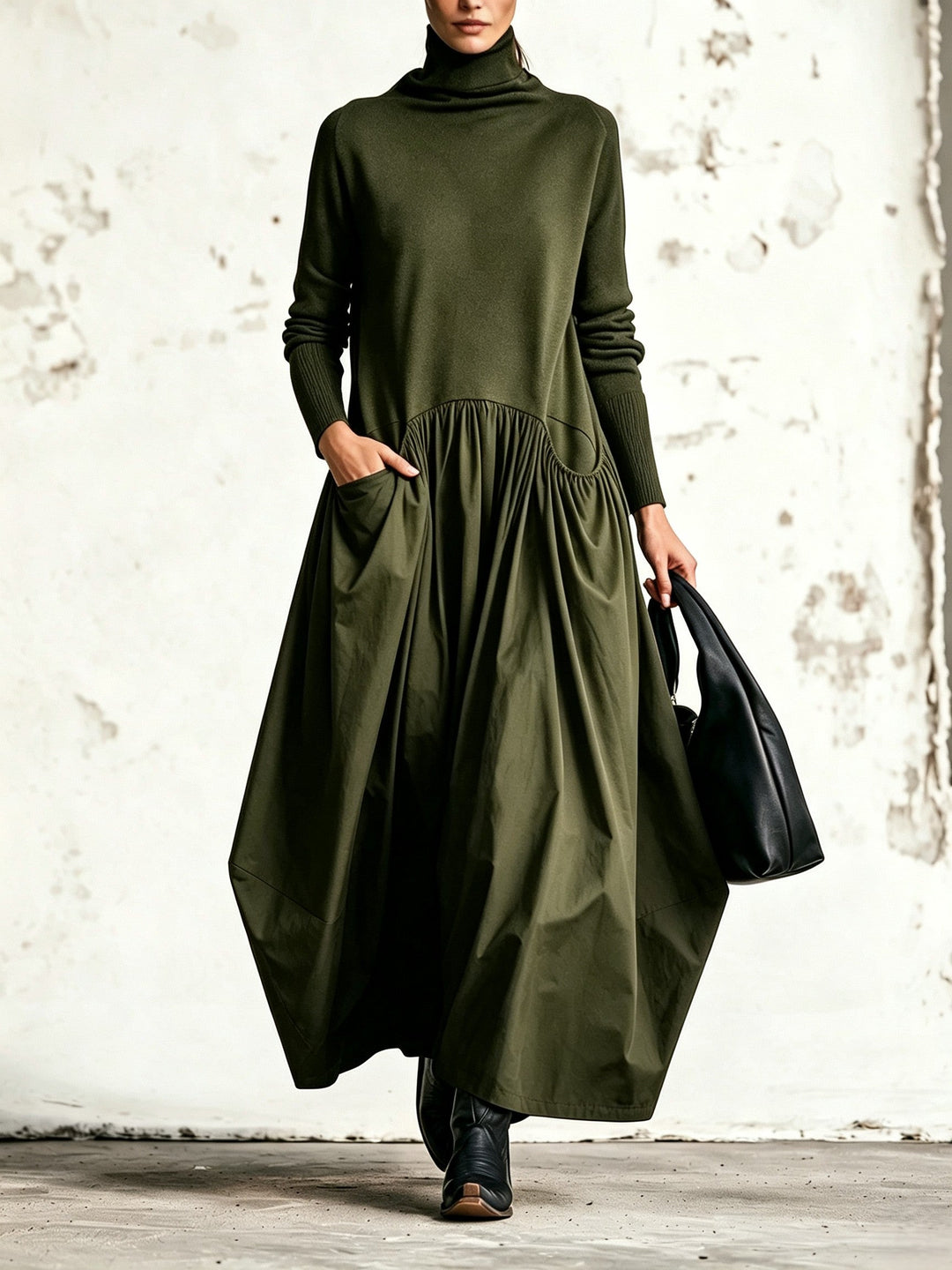 Marigold Hayes | High Neck Oversized Maxi Dress