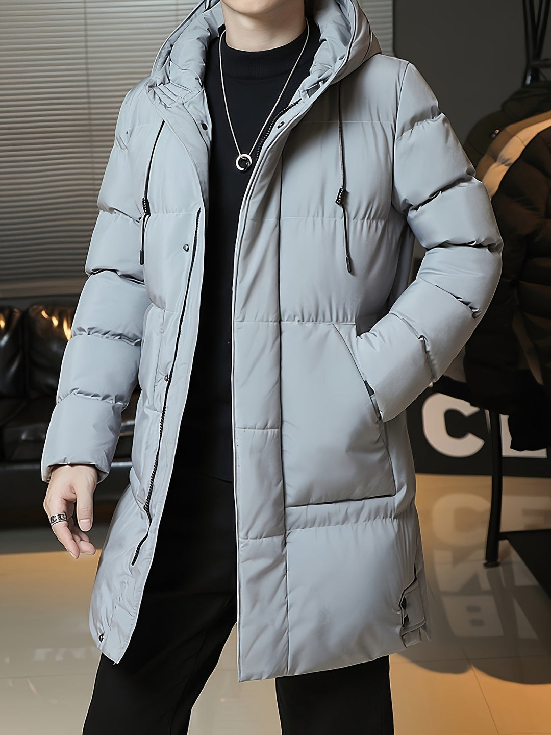 Donovan | Men's Long Puffer Coat with Hood