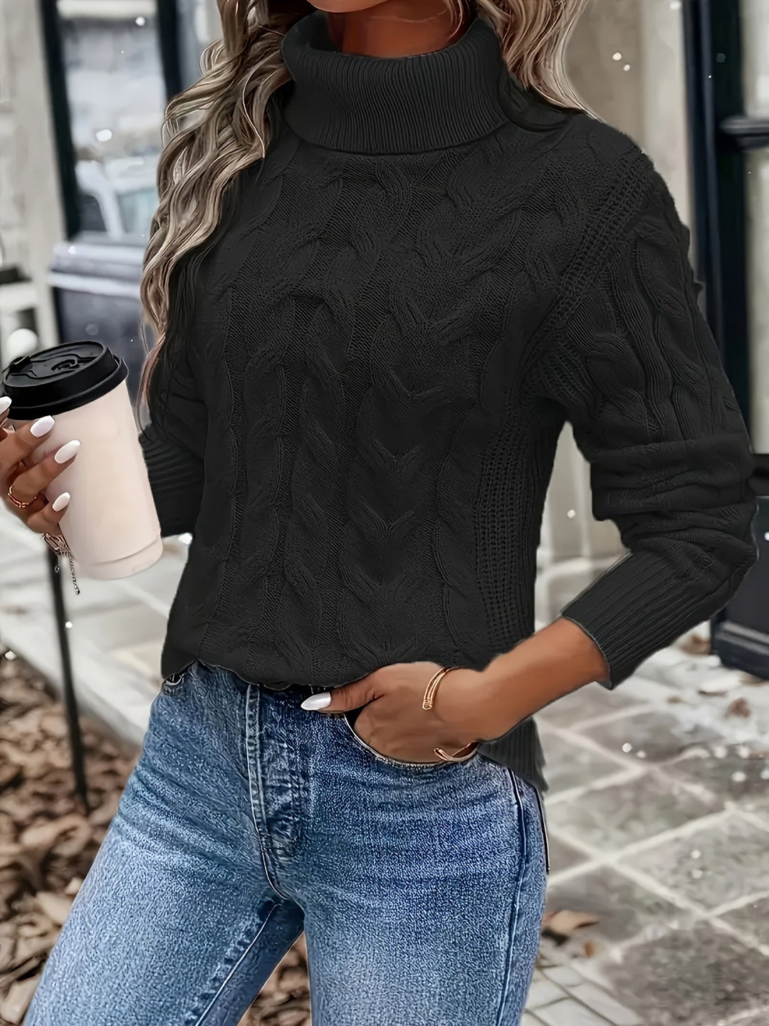 Noelani | Cable-Knit Turtleneck Sweater