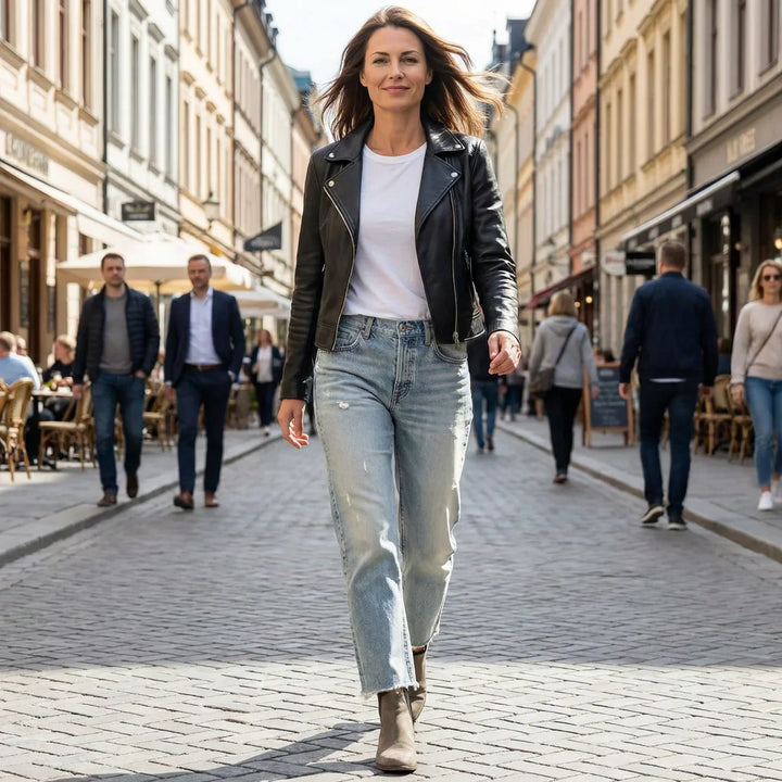 Isabelle Grace | High-Rise Cropped Straight Leg Mom Jeans