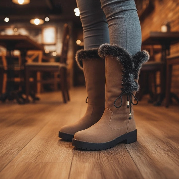Vivienne | Knee-High Winter Boots with Plush Trim