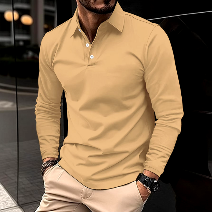 Marcus Wren | Long Sleeve Polo Shirt, Slim Fit