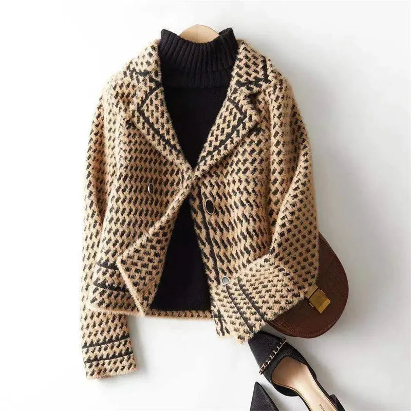 Harmony | Wool Cashmere Houndstooth Jacket