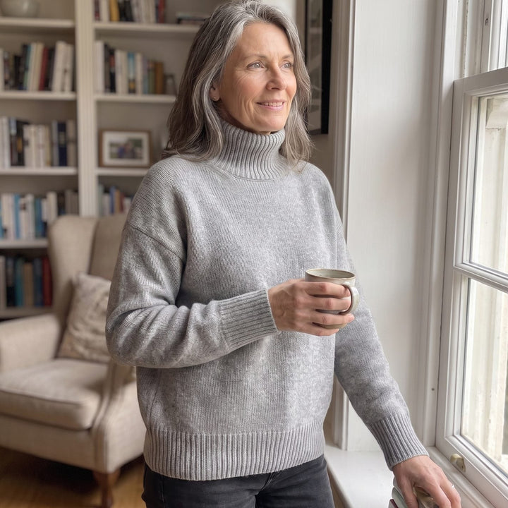 Greta | Women's Turtleneck Sweater Made of Pure Cashmere Oversized