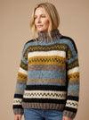 Sophie | Women's Turtleneck Sweater Striped Knit Sweater