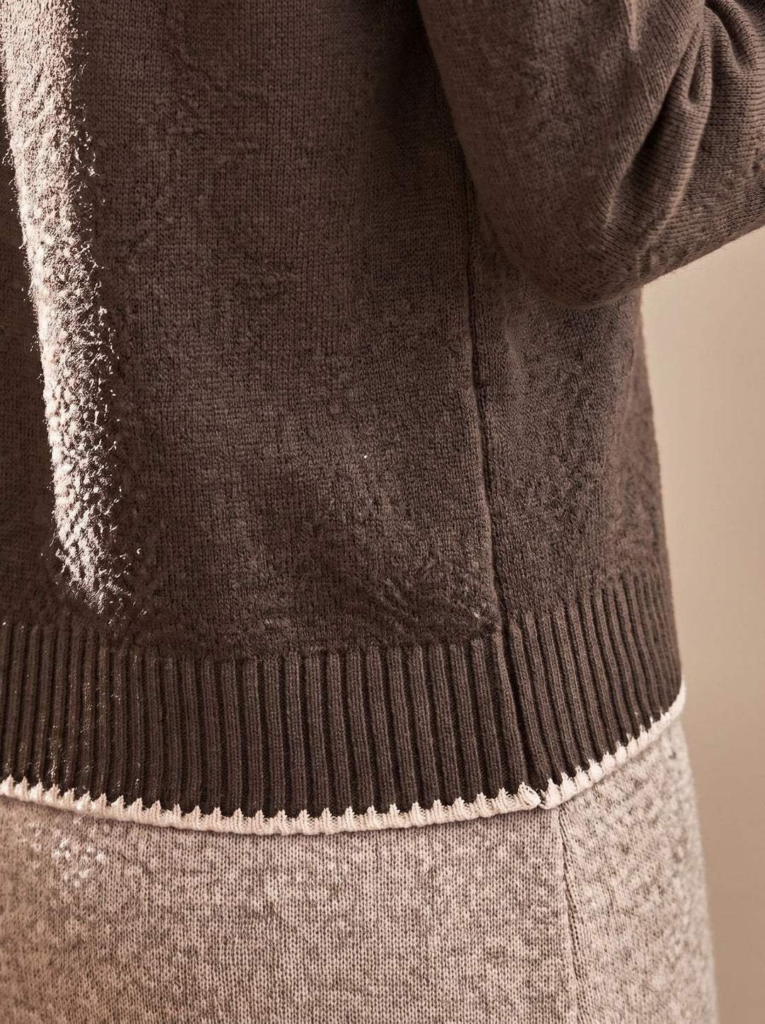Lena | Women's Turtleneck Sweater Half Collar Knitted Diamond Pattern Long Sleeve