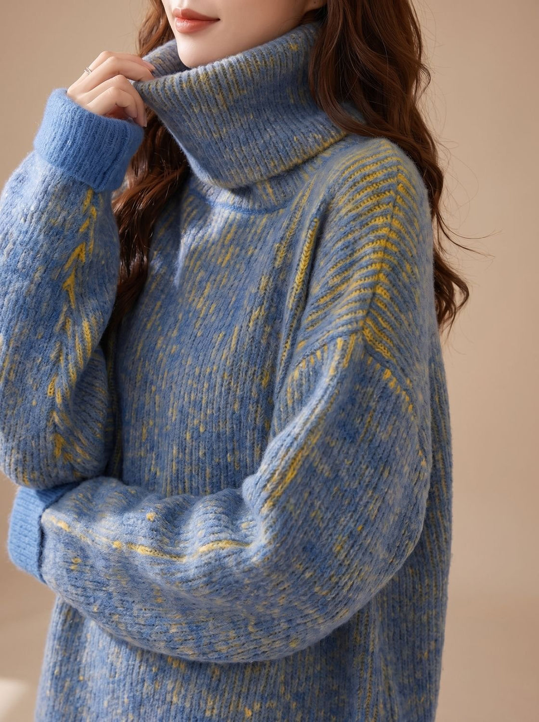 Annika | Women's Oversized Turtleneck Sweater Chunky Knit Winter Sweater