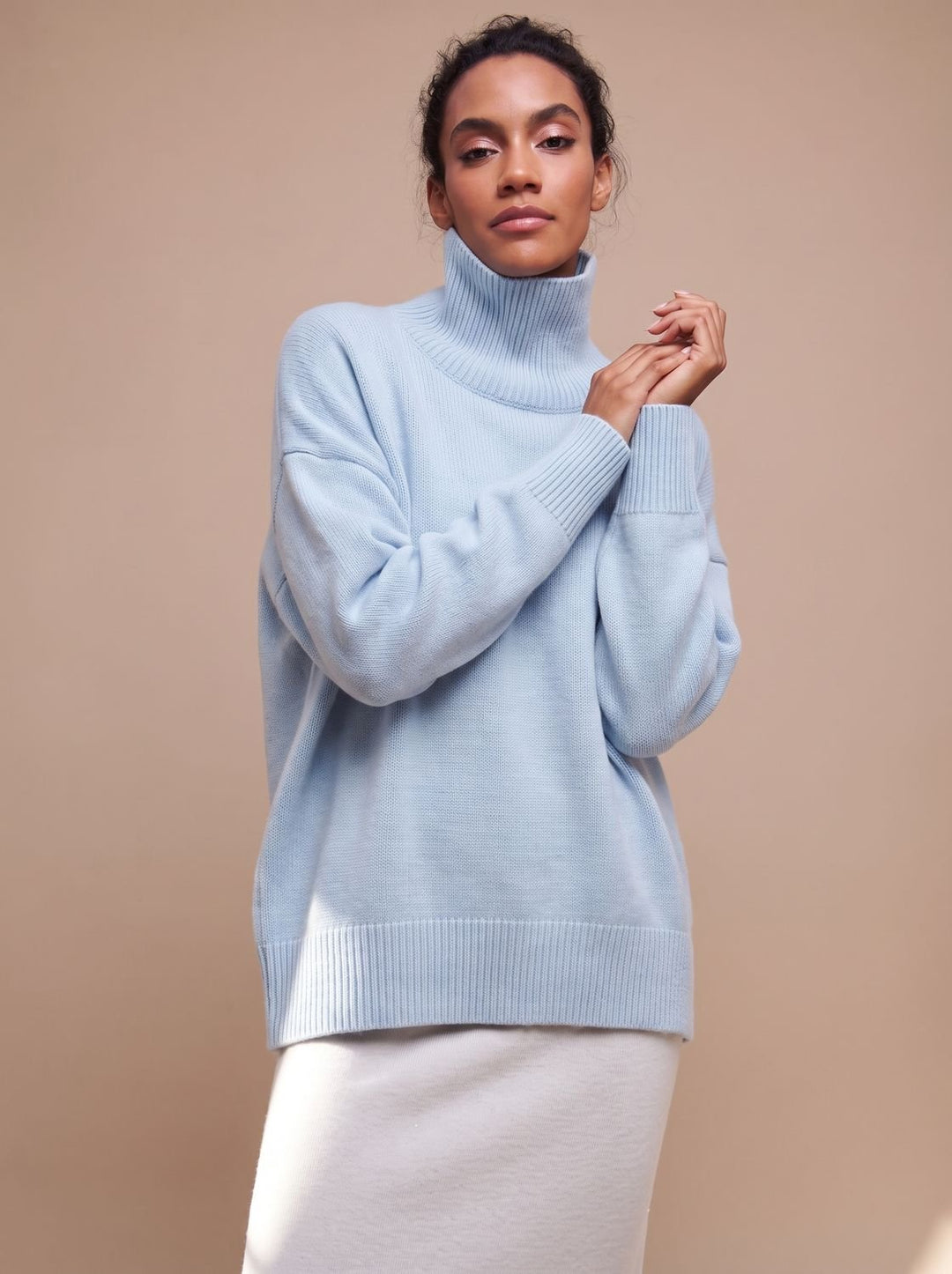 Emilia | Women's Turtleneck Sweater Oversized Loose Knit Sweater