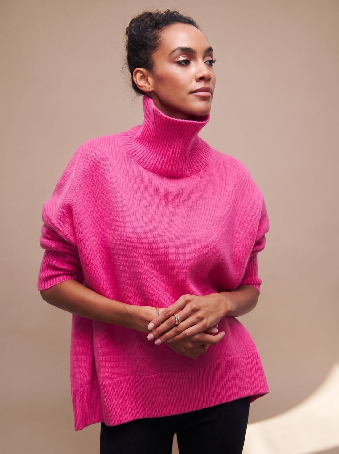 Emilia | Women's Turtleneck Sweater Oversized Loose Knit Sweater