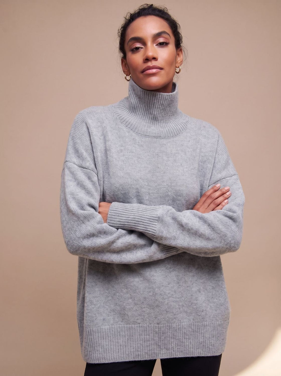 Emilia | Women's Turtleneck Sweater Oversized Loose Knit Sweater