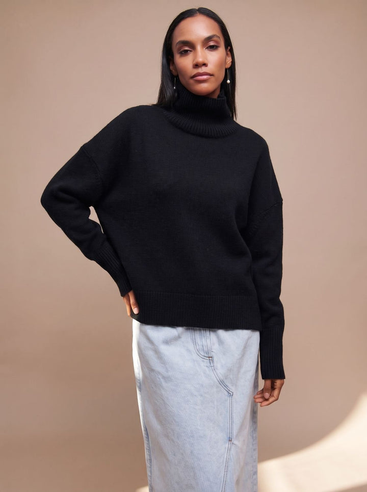 Emilia | Women's Turtleneck Sweater Oversized Loose Knit Sweater