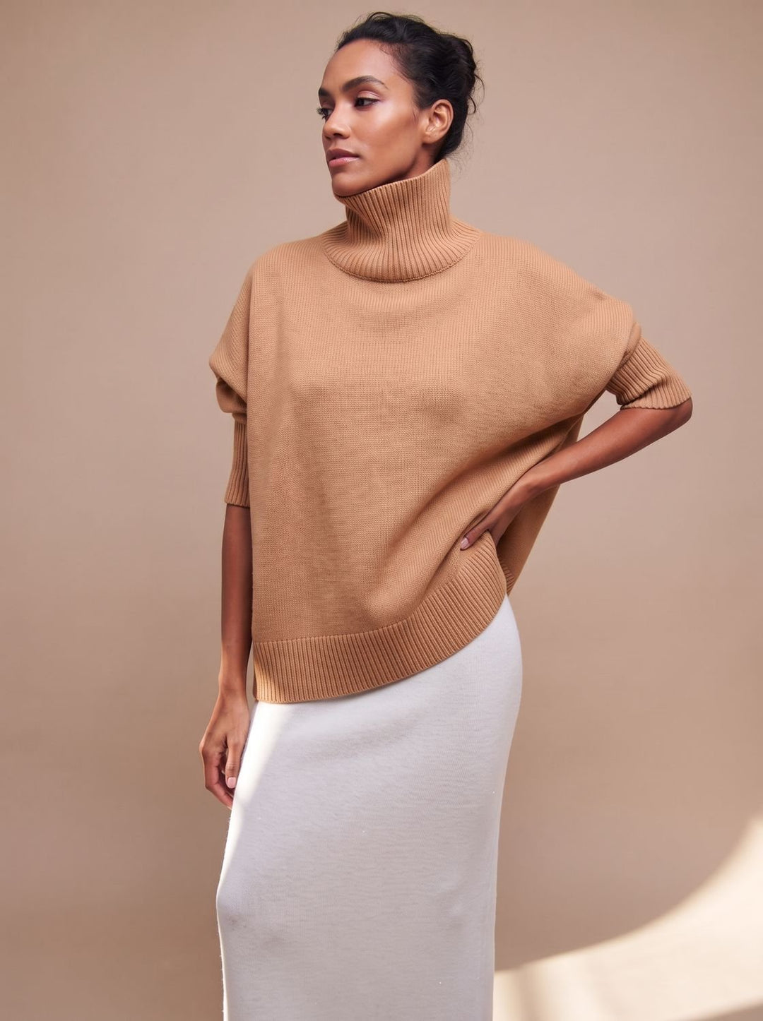 Emilia | Women's Turtleneck Sweater Oversized Loose Knit Sweater