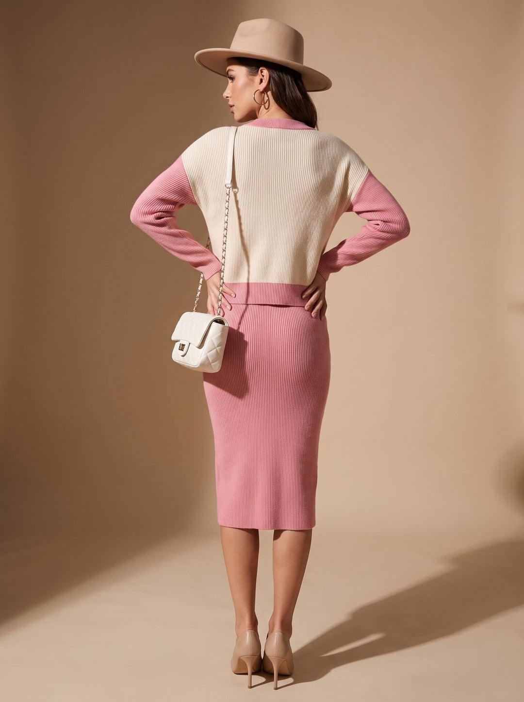 Isolde | Turtleneck Sweater and Slit Midi Skirt Set