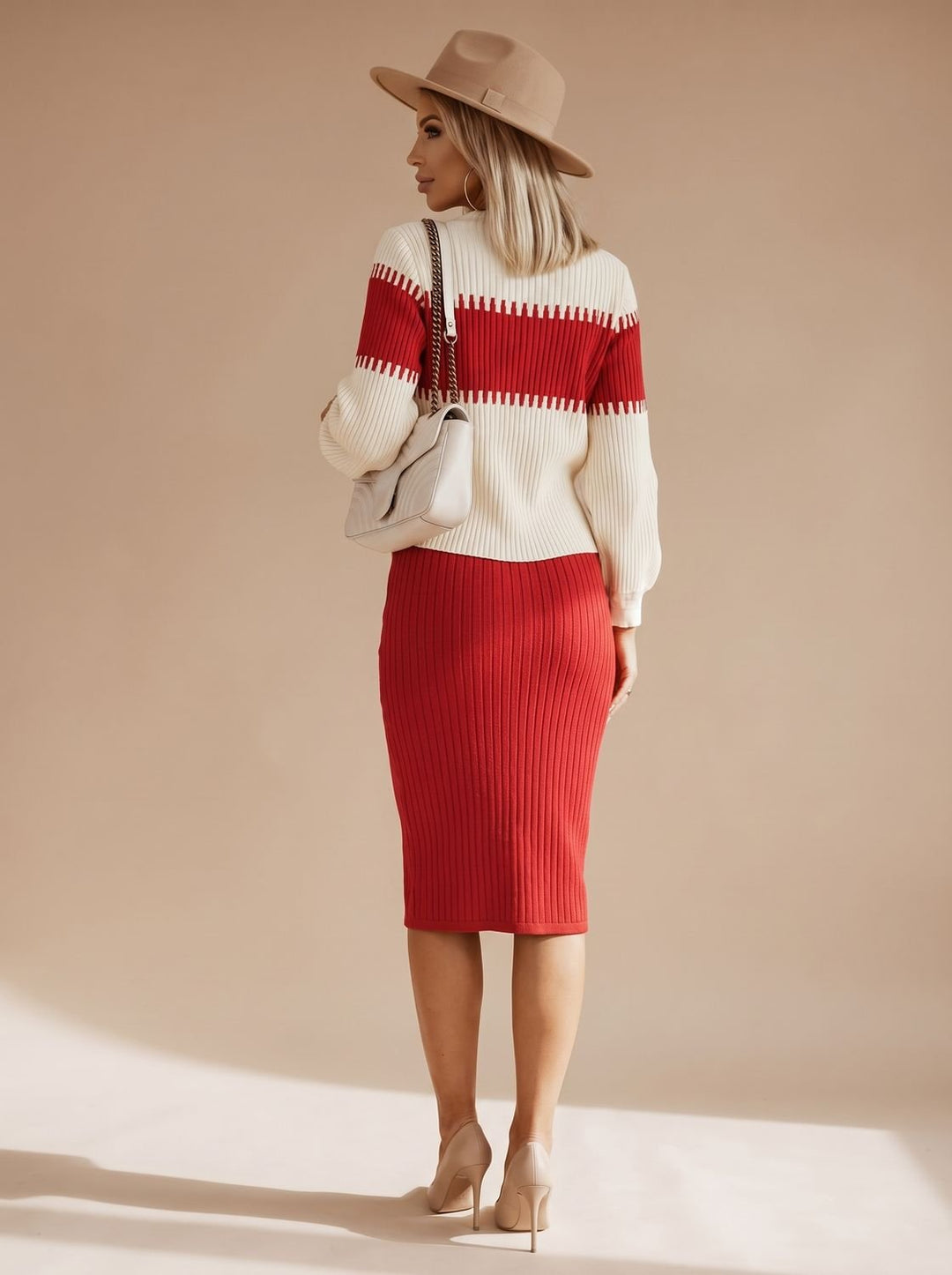 Isolde | Turtleneck Sweater and Slit Midi Skirt Set