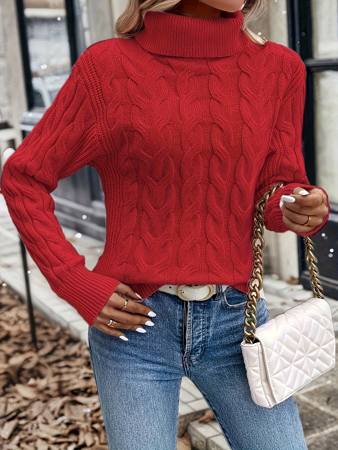 Noelani | Cable-Knit Turtleneck Sweater
