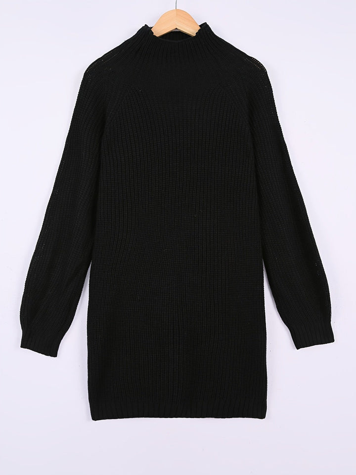 Sabine | Ribbed Half-Turtleneck Sweater Dress