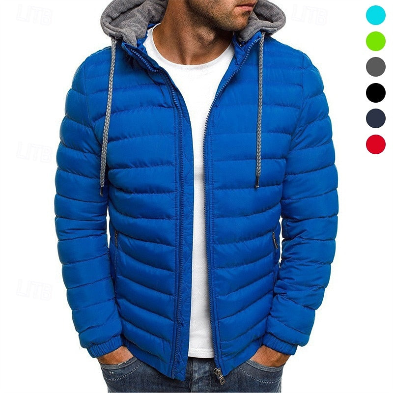 Braxton | Men's Quilted Puffer Jacket with Removable Hood