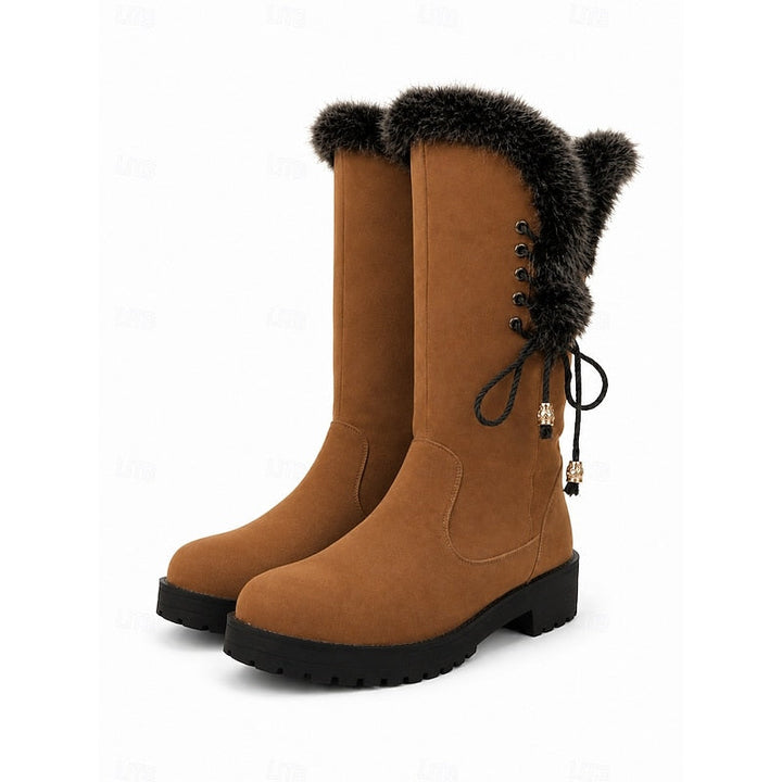 Vivienne | Knee-High Winter Boots with Plush Trim