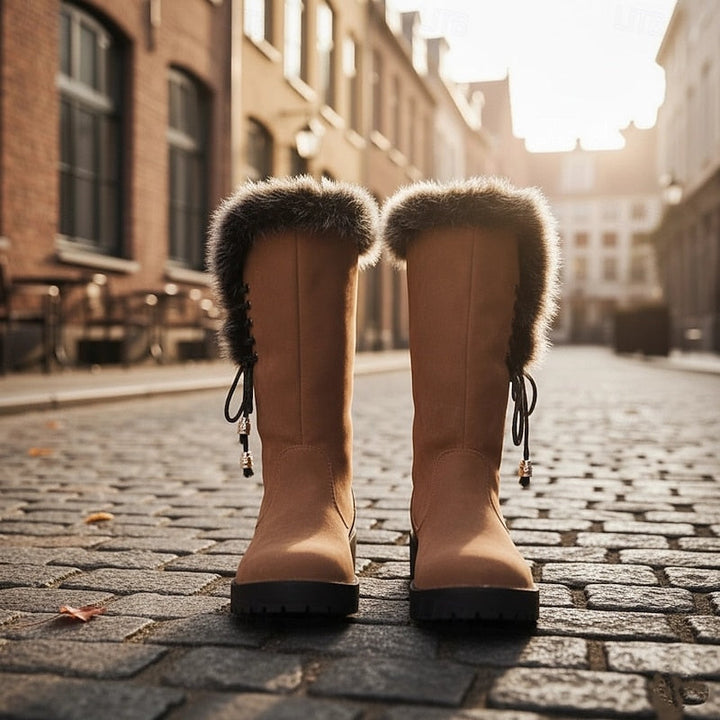 Vivienne | Knee-High Winter Boots with Plush Trim