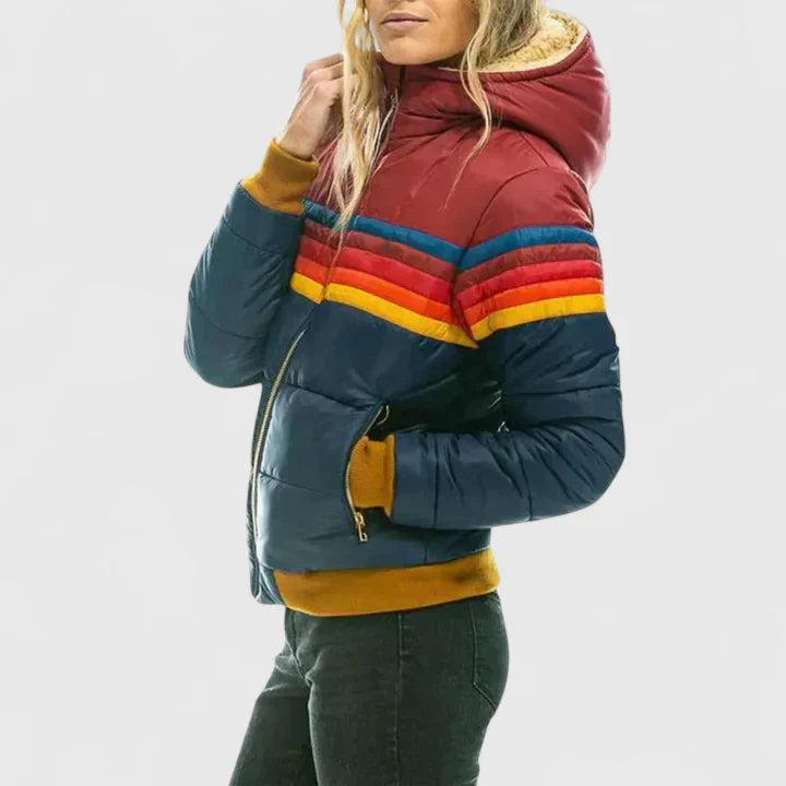 Sienna | Padded Puffer Jacket with Retro Stripes