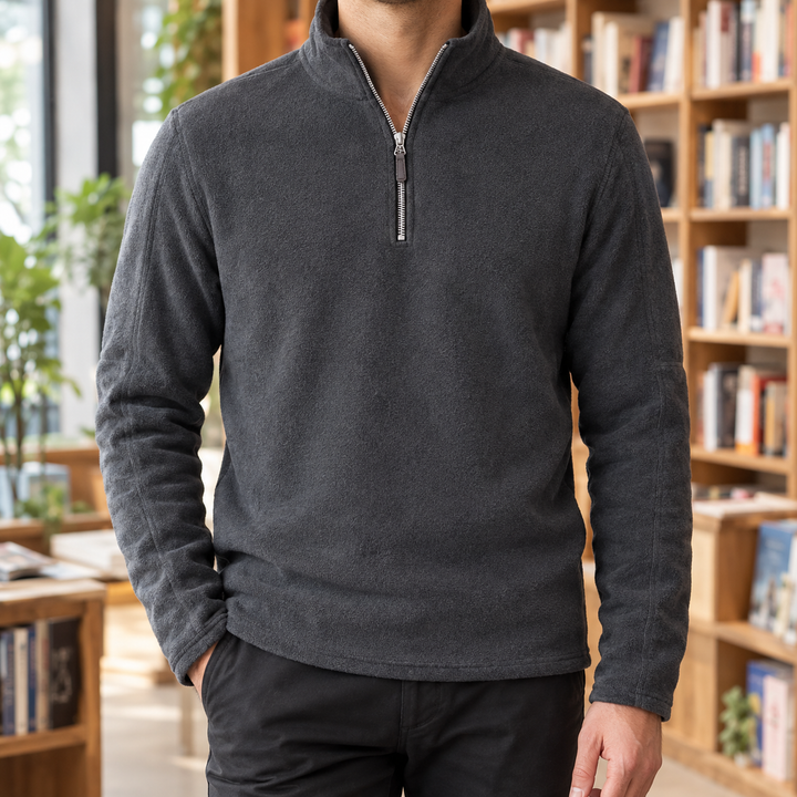 Dominic | Men's Quarter-Zip Pullover with Plush Fleece Texture