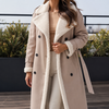 Adalyn Faye | Belted Wool Coat with Contrast Trim