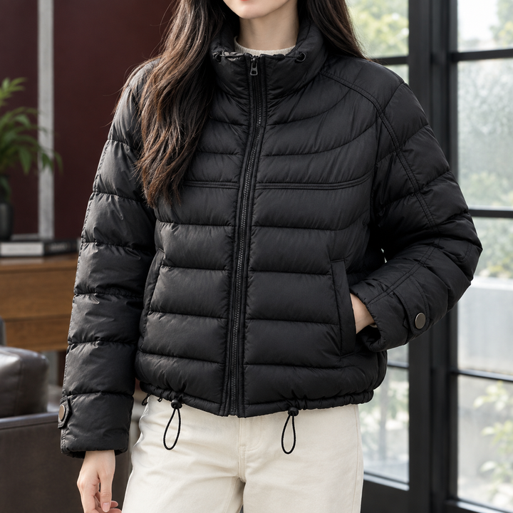 Isadora | Duck Down Cropped Quilted Jacket
