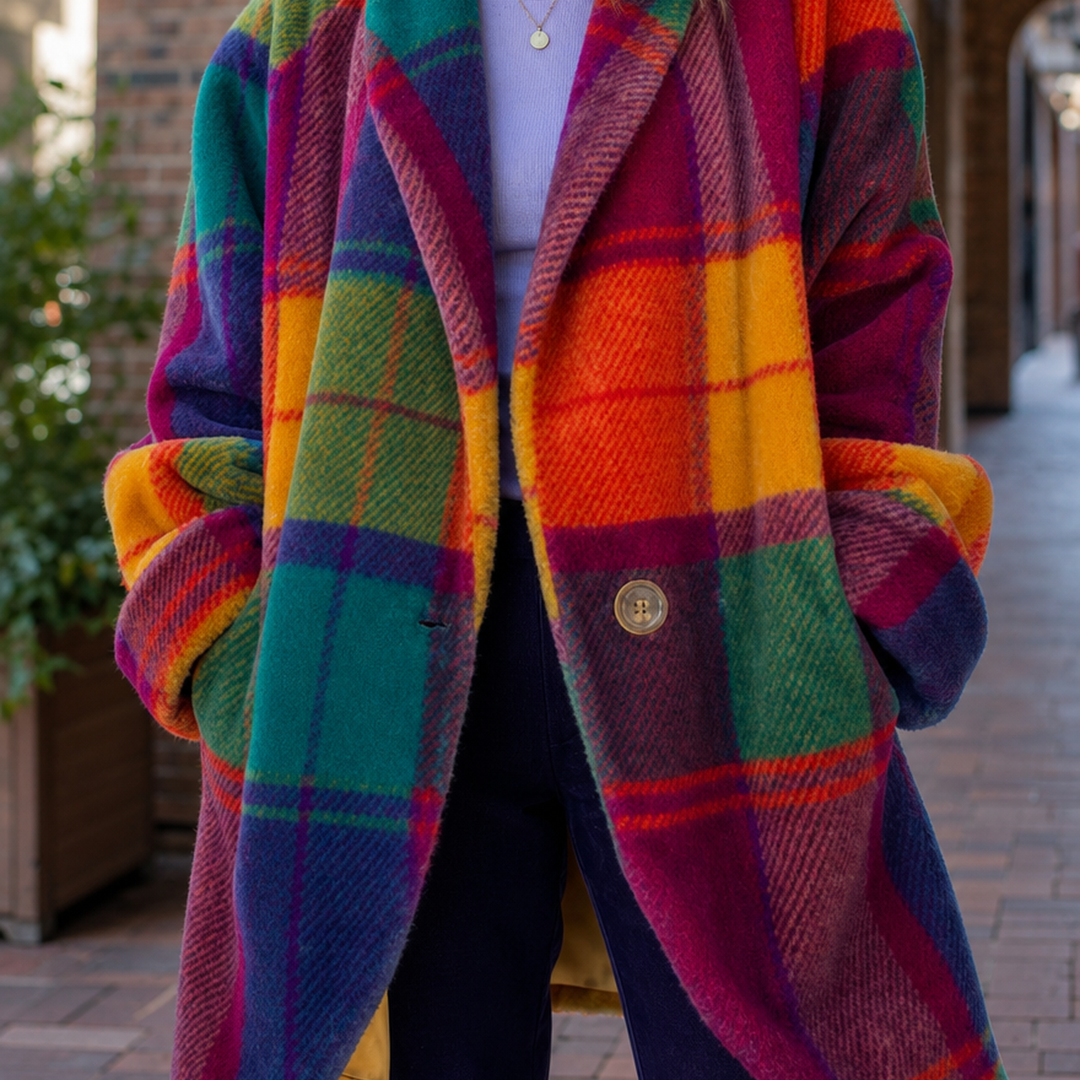 Marisol Hayes | Plaid Wool Coat, Longline Fit