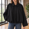 Pearl | Black Suede Cropped Pilot Jacket