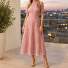 Seraphine | Geometric Lace A-Line Midi Dress with Scalloped Neckline