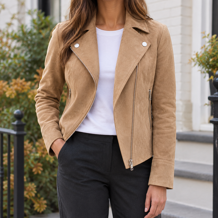 Adalyn | Suede Biker Jacket